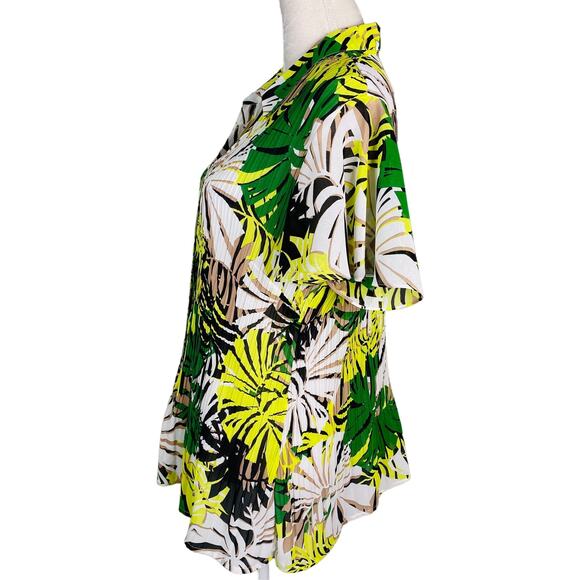 Vintage Fashion Bug Button Down Shirt XL Plants SS Semi Sheer Vacation New - Picture 11 of 11